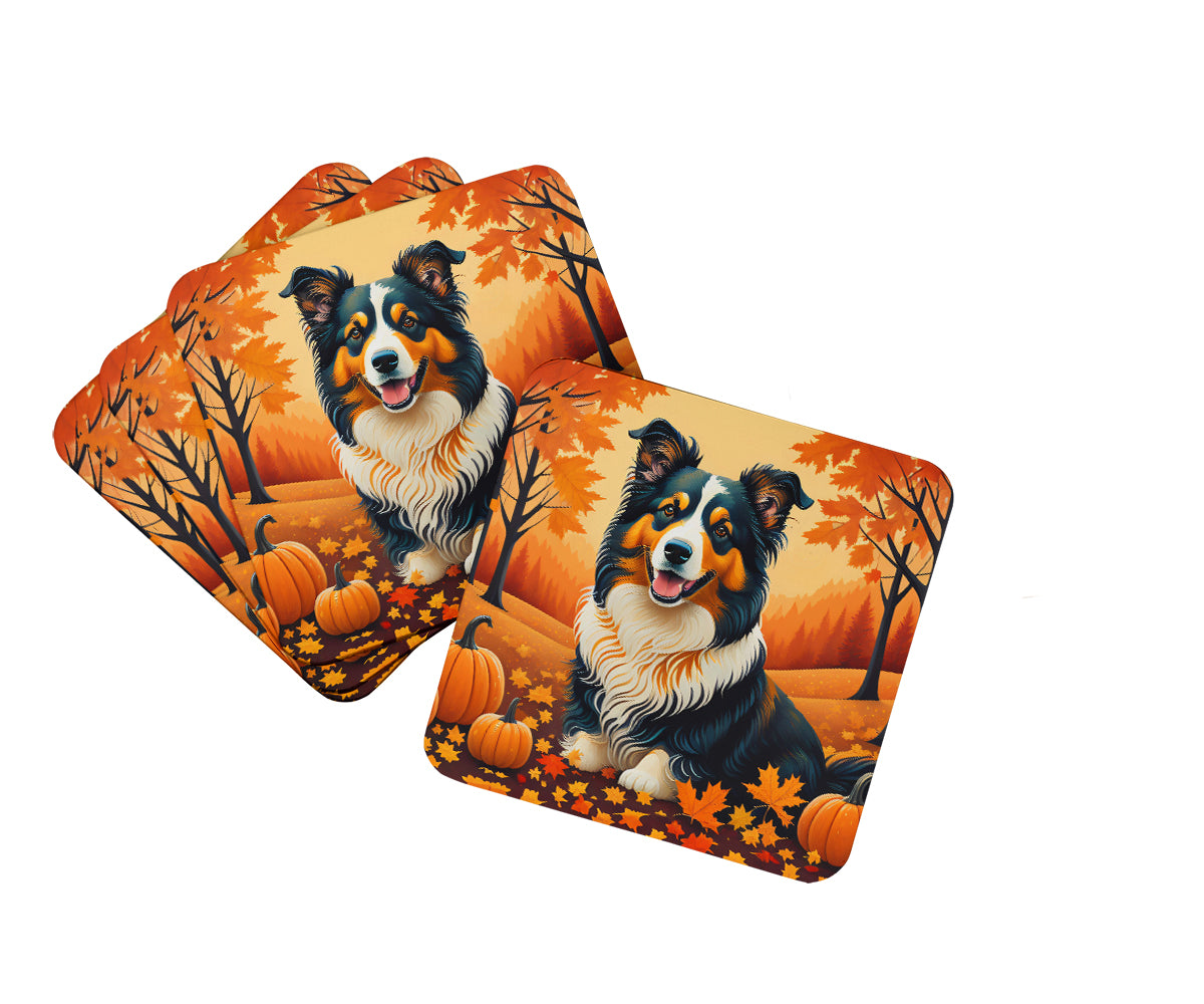 Buy this Collie Fall Foam Coaster Set of 4