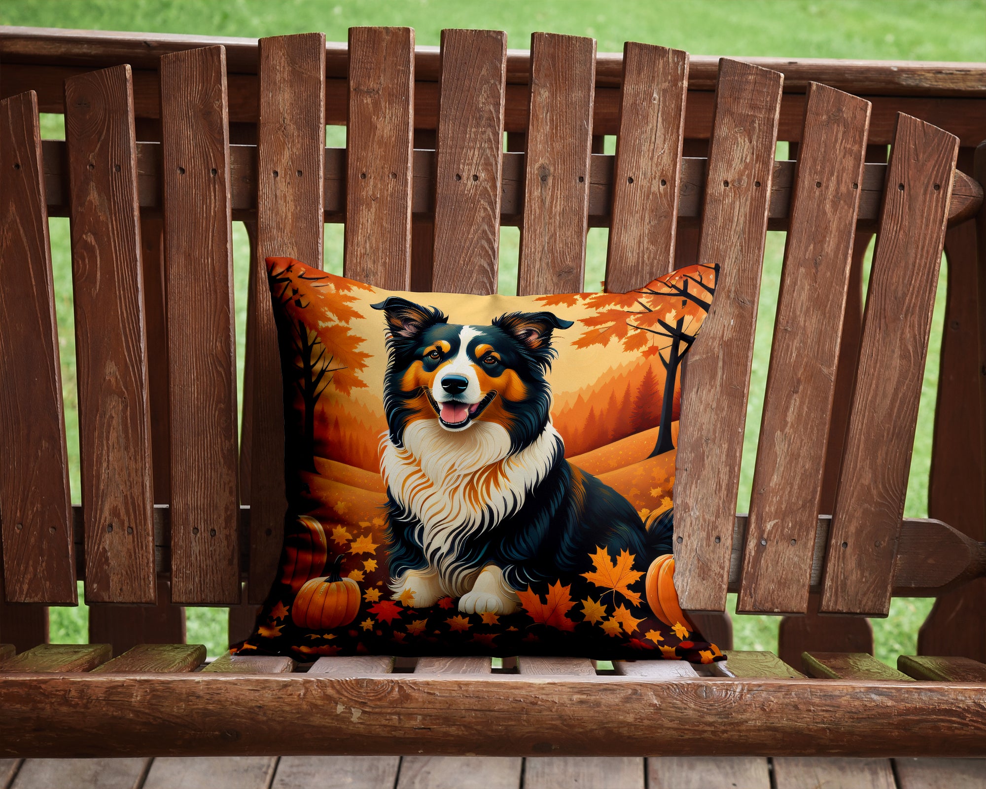Buy this Collie Fall Fabric Decorative Pillow
