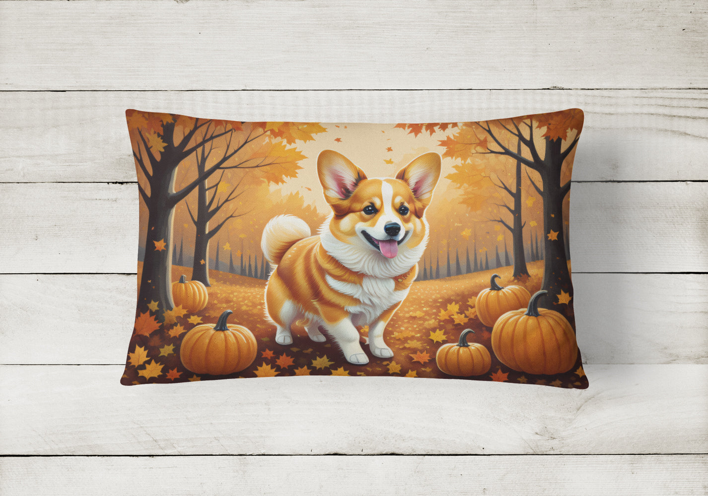 Buy this Corgi Fall Fabric Decorative Pillow