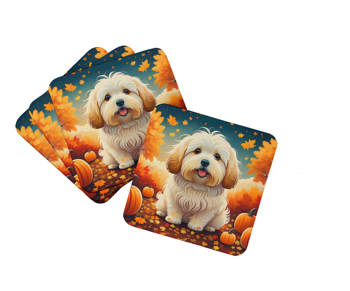 Buy this Coton De Tulear Fall Foam Coaster Set of 4