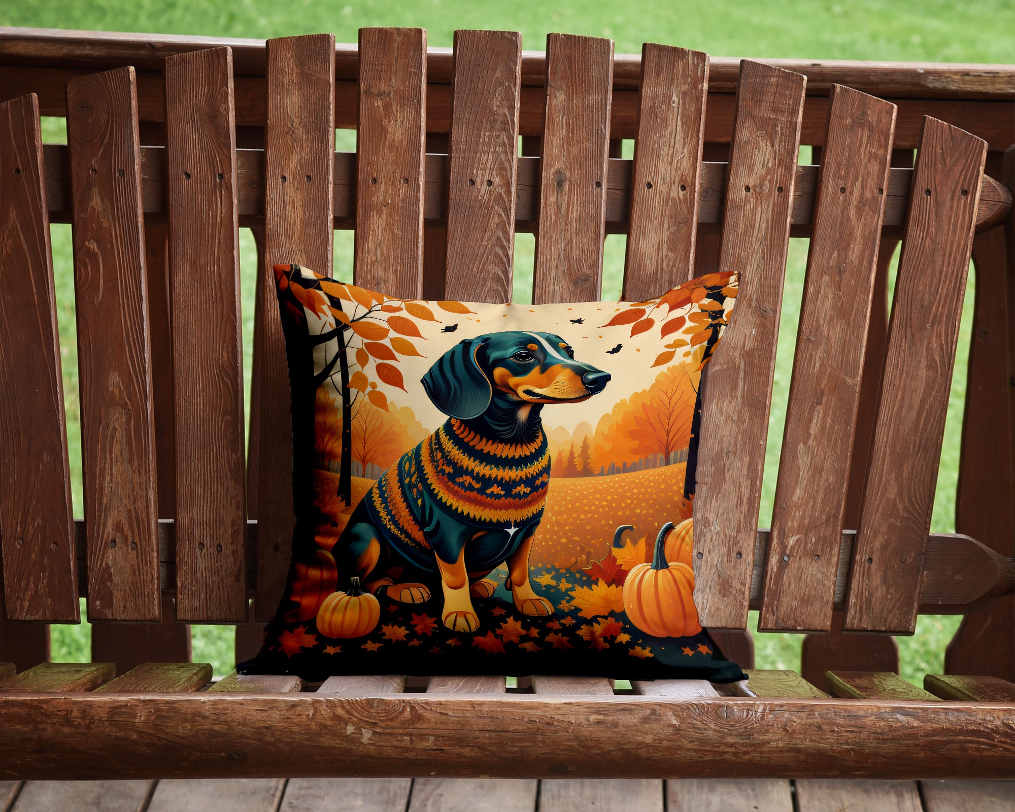 Buy this Dachshund Fall Fabric Decorative Pillow