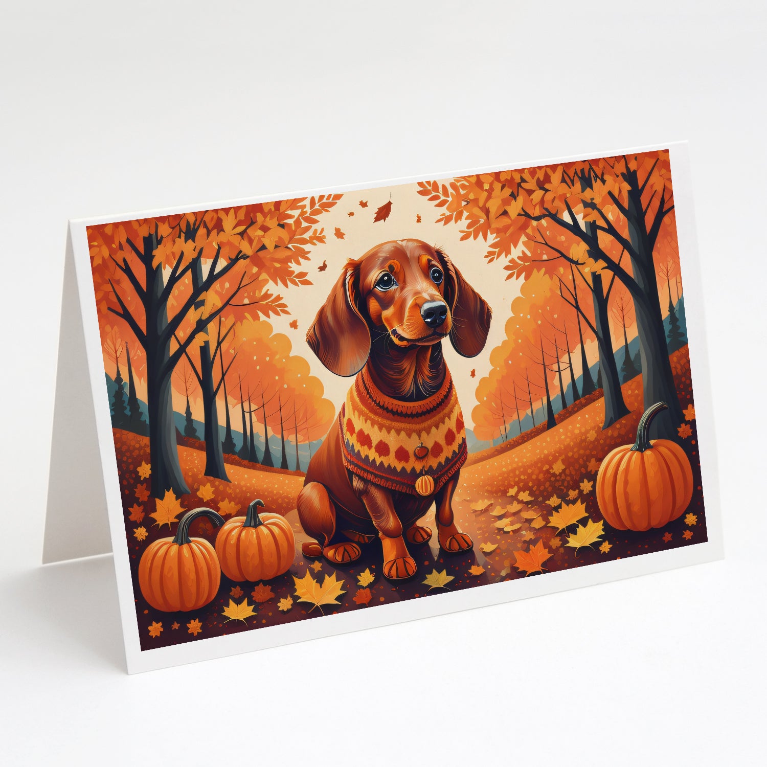 Buy this Dachshund Fall Greeting Cards and Envelopes Pack of 8