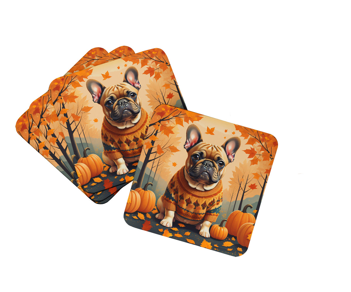 Buy this Fawn French Bulldog Fall Foam Coaster Set of 4