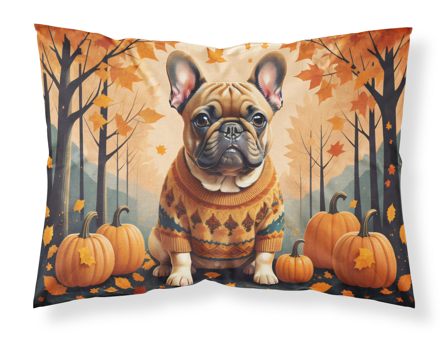Buy this Fawn French Bulldog Fall Fabric Standard Pillowcase