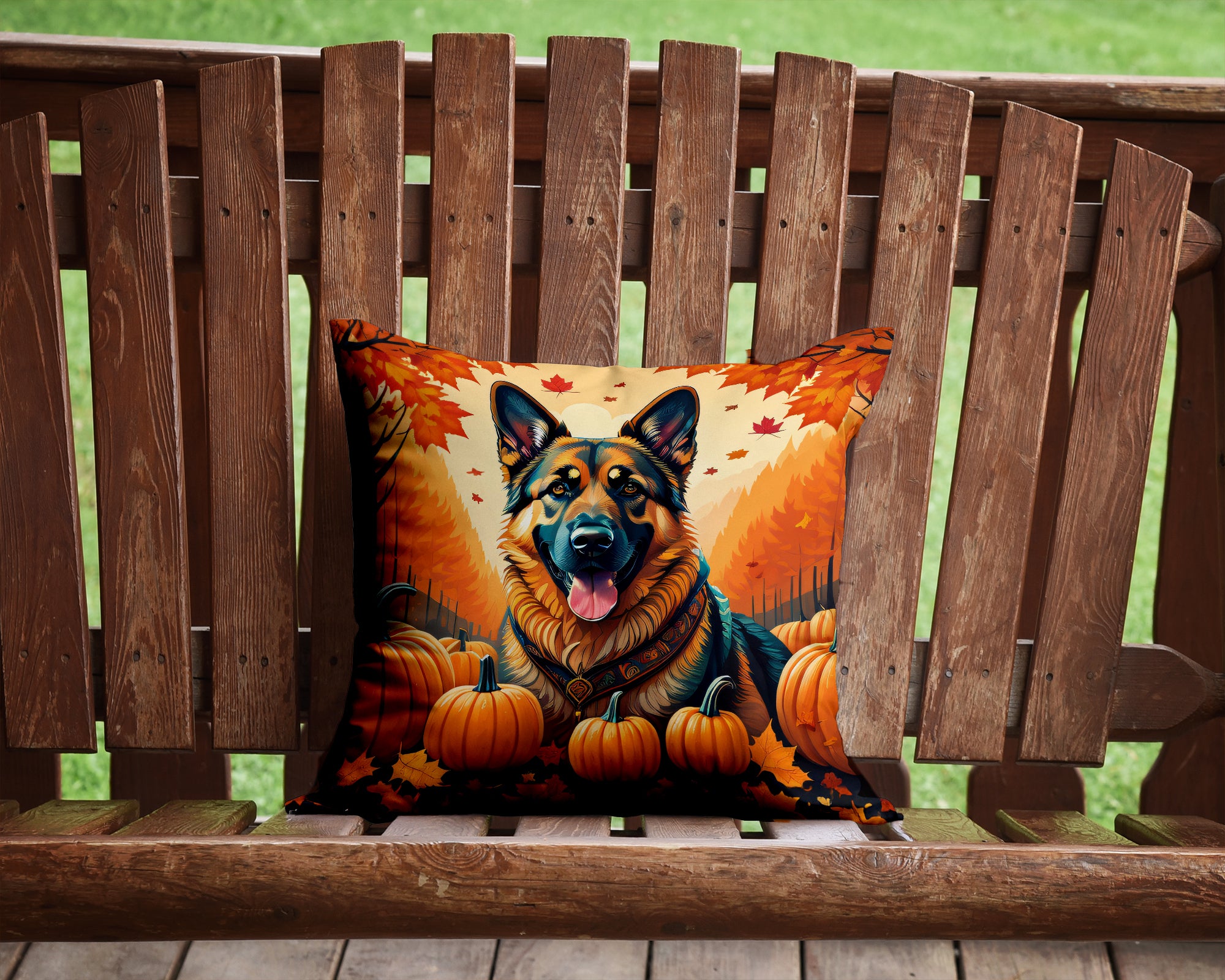Buy this German Shepherd Fall Fabric Decorative Pillow