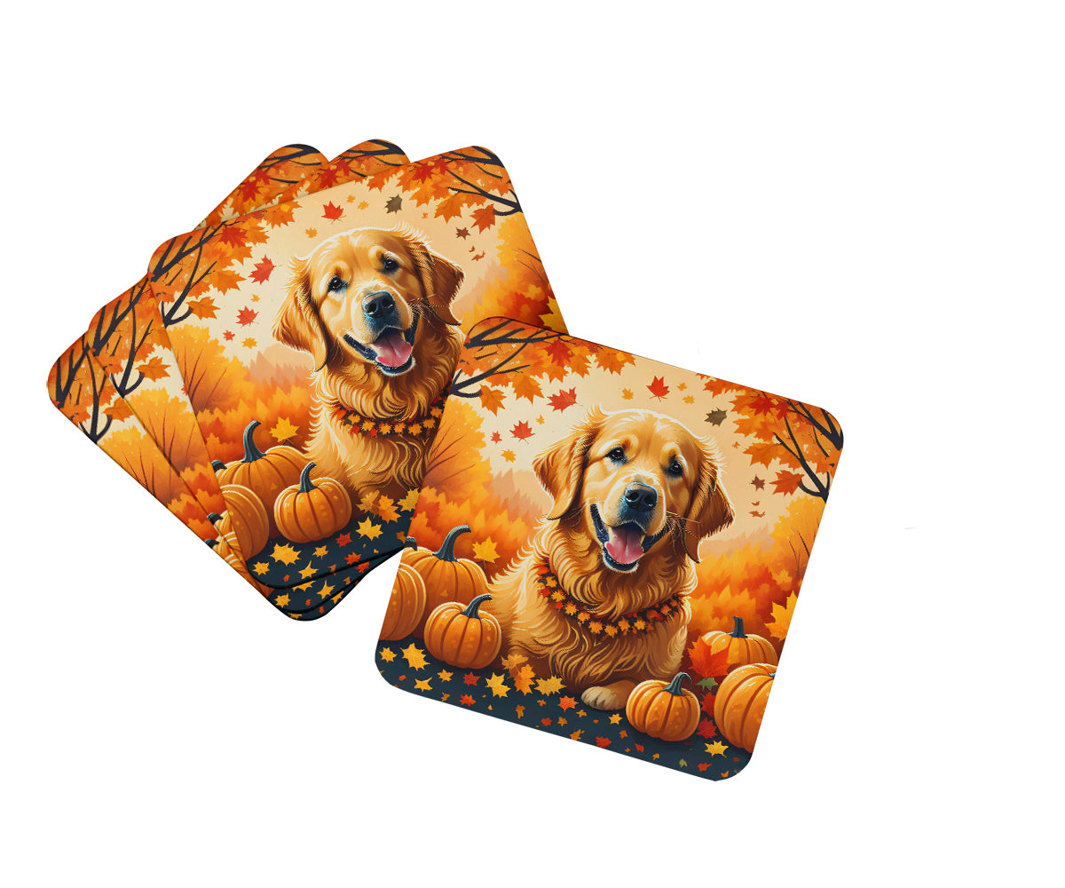 Buy this Golden Retriever Fall Foam Coaster Set of 4