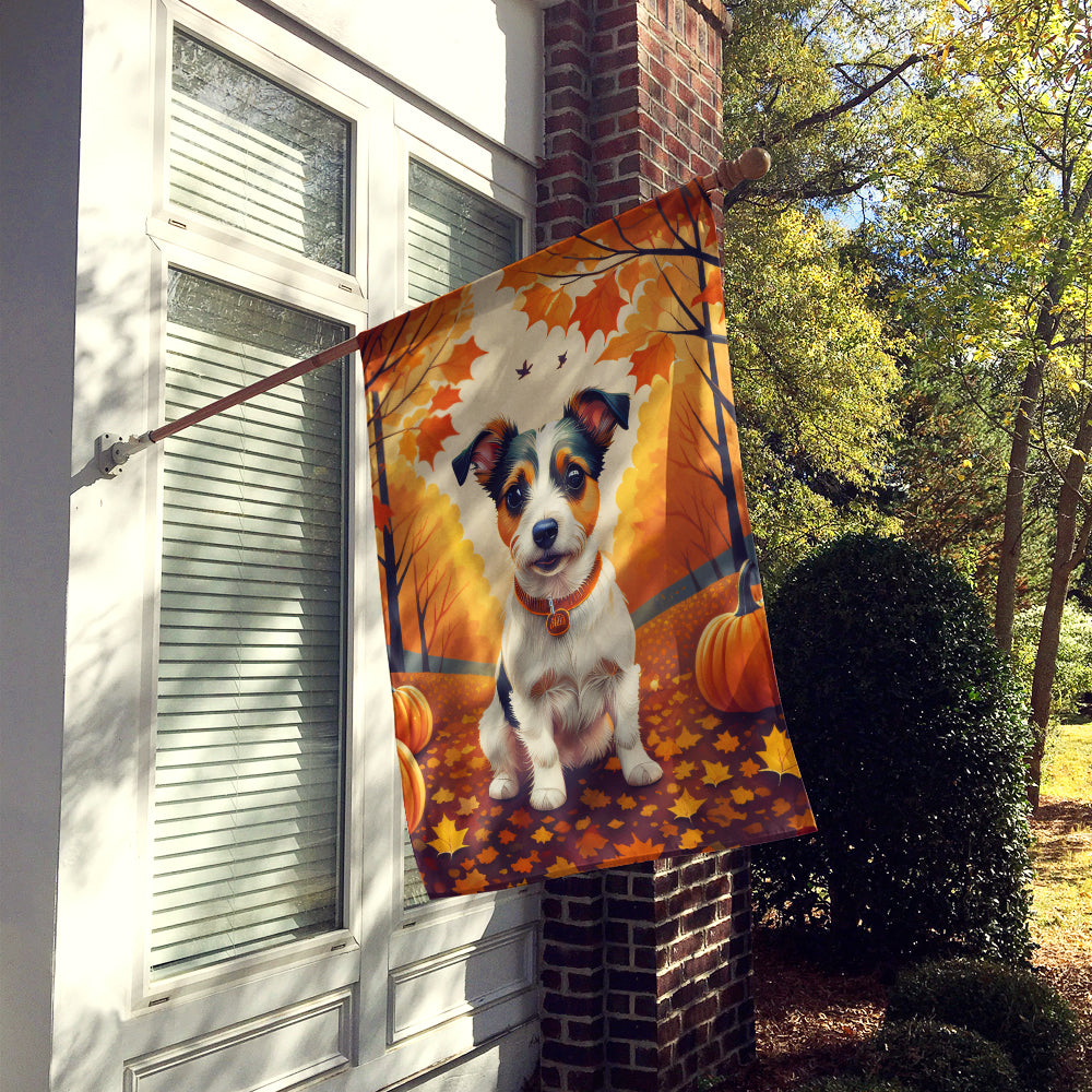 Jack Russell Terrier Fall House Flag