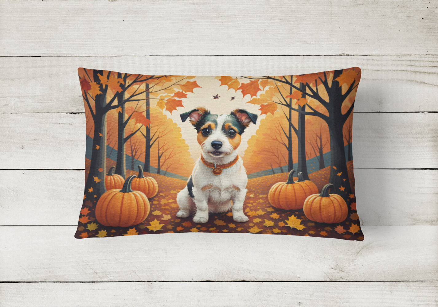 Buy this Jack Russell Terrier Fall Fabric Decorative Pillow