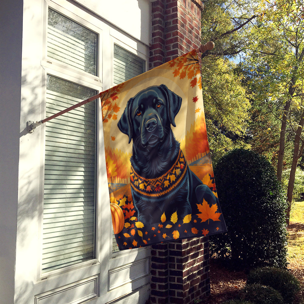 Buy this Black Labrador Retriever Fall House Flag