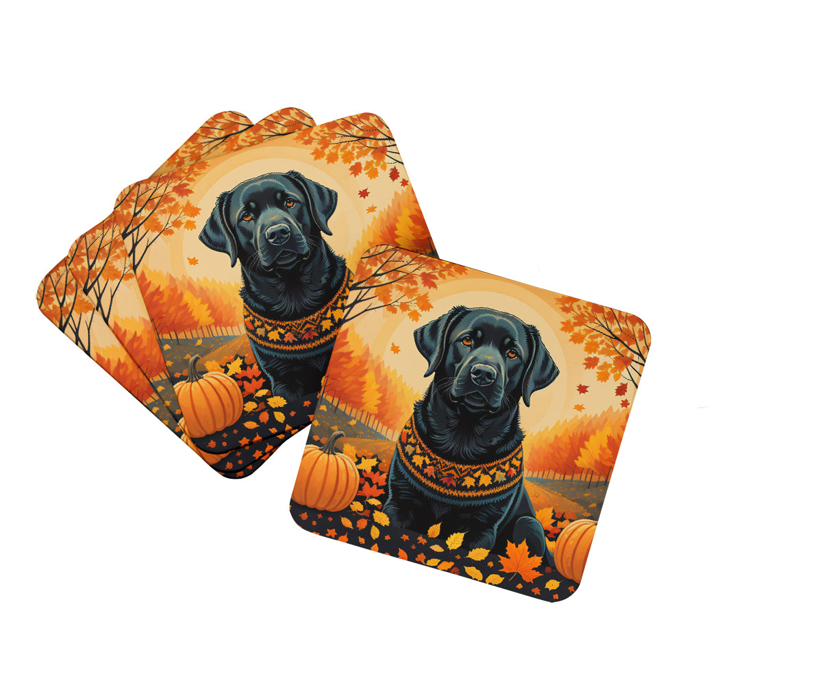 Buy this Black Labrador Retriever Fall Foam Coaster Set of 4