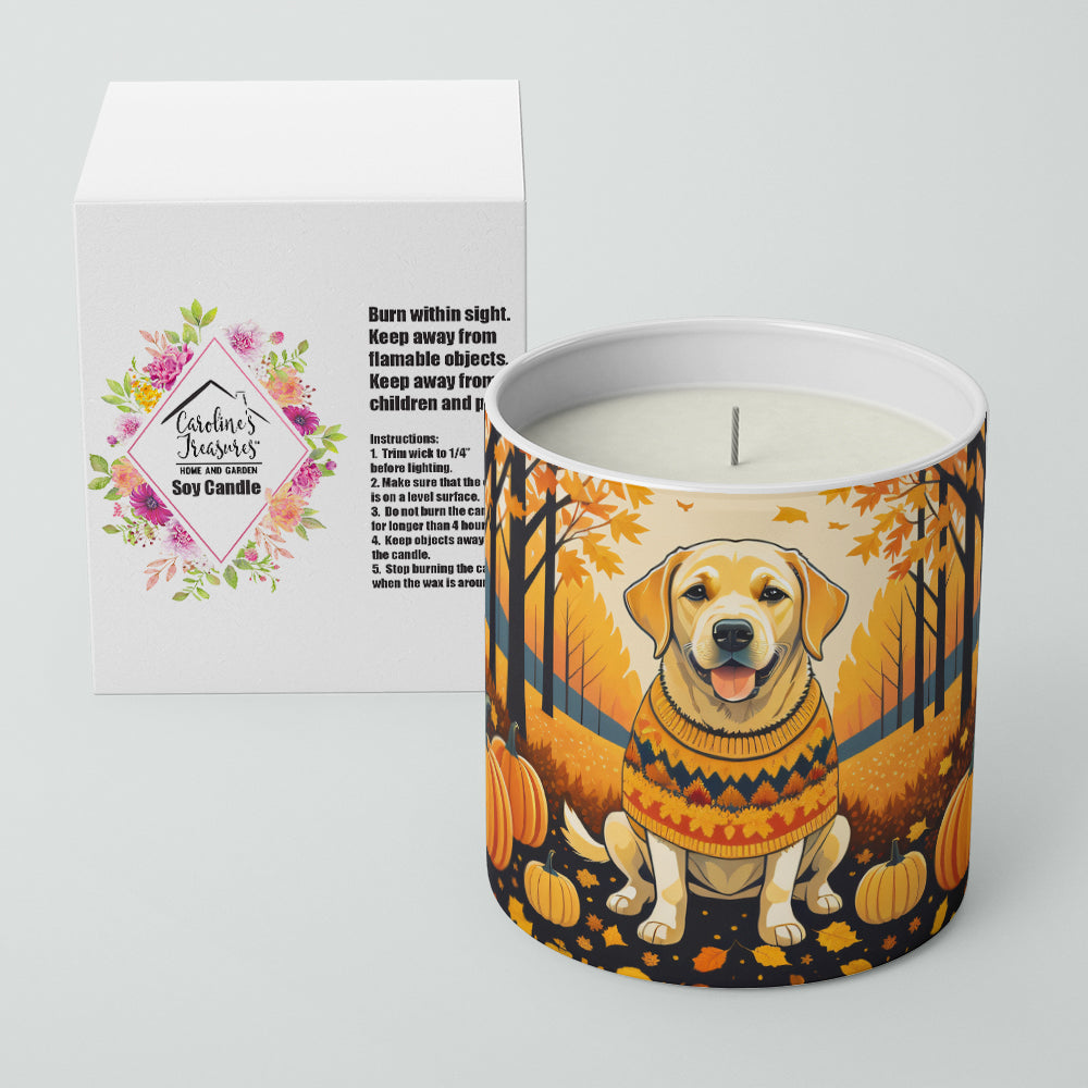 Yellow Labrador Retriever Fall Decorative Soy Candle