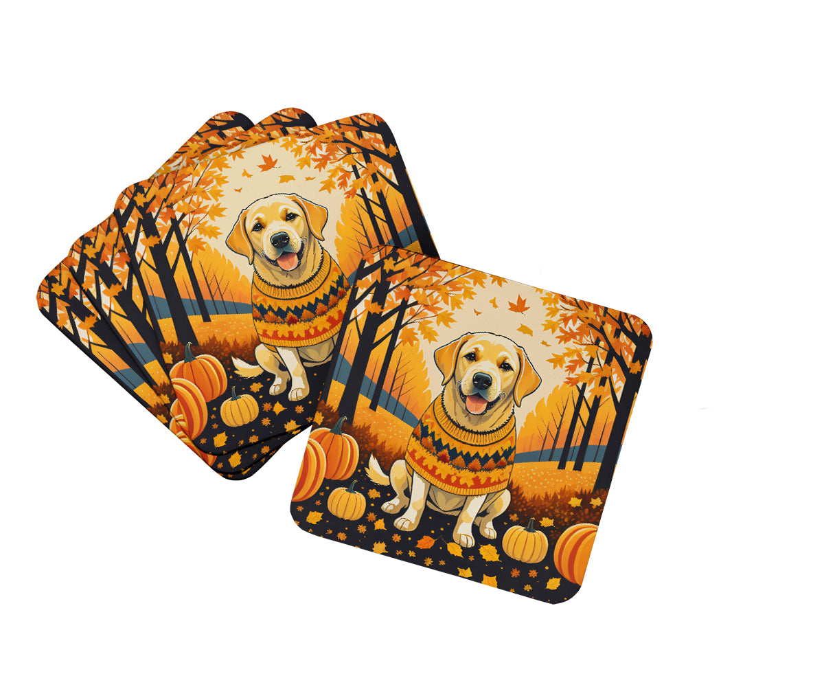 Buy this Yellow Labrador Retriever Fall Foam Coaster Set of 4