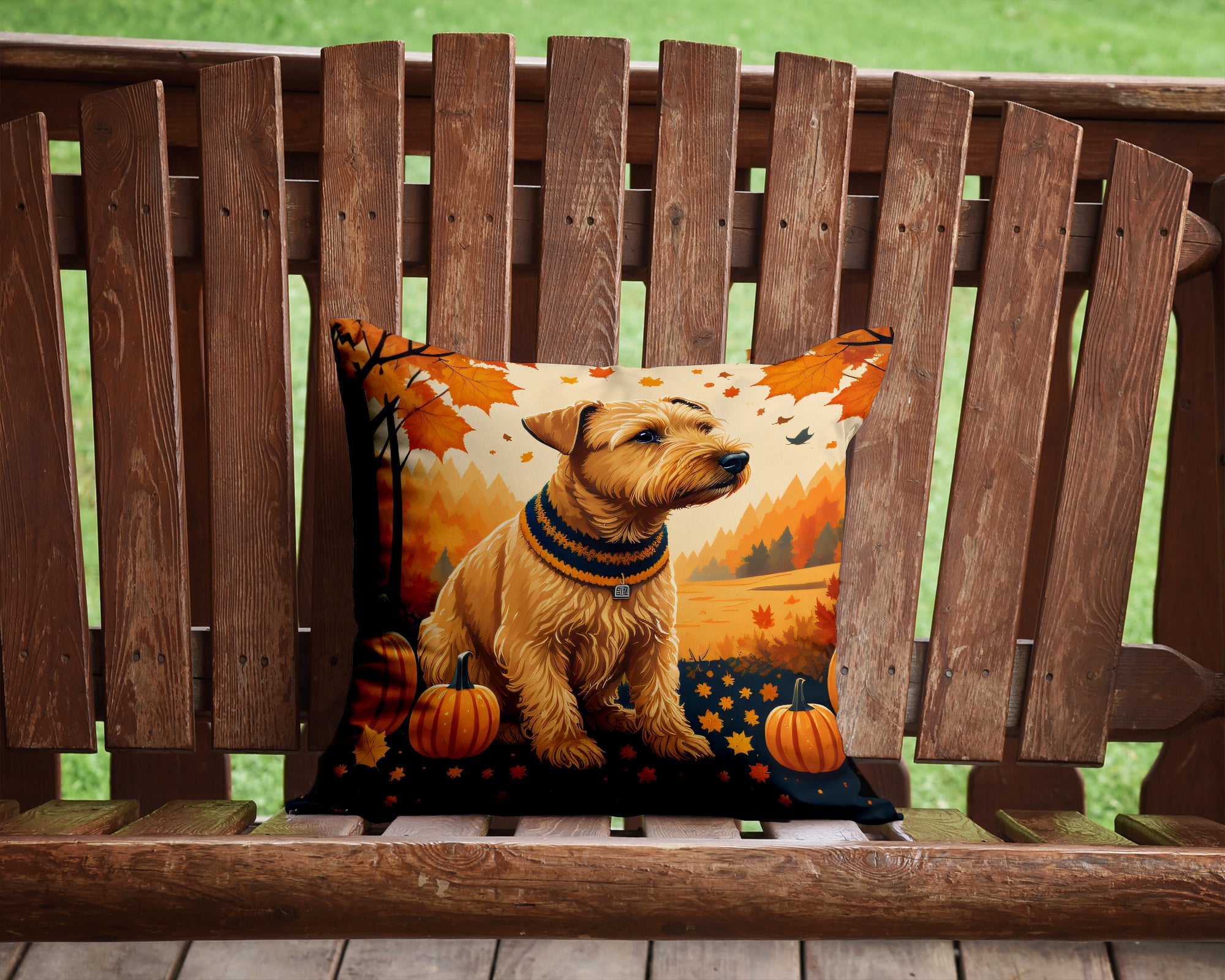 Lakeland Terrier Fall Fabric Decorative Pillow