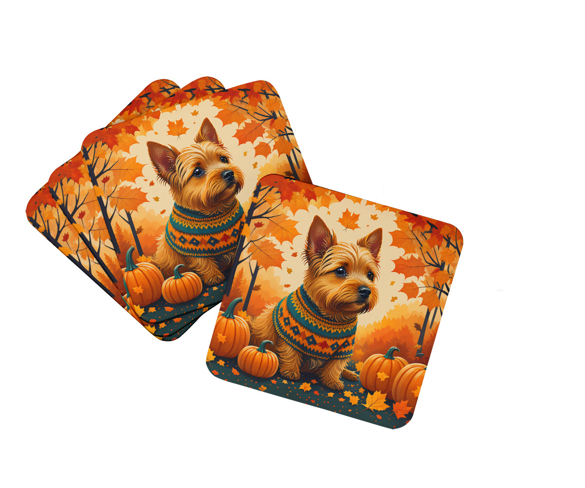 Buy this Norwich Terrier Fall Foam Coaster Set of 4