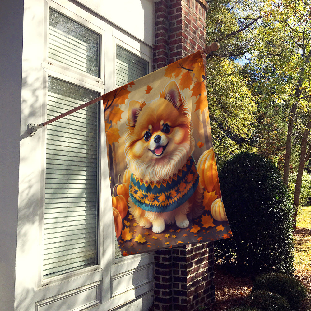 Buy this Pomeranian Fall House Flag