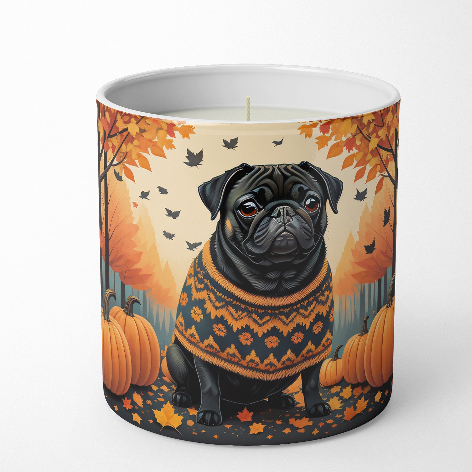Buy this Black Pug Fall Decorative Soy Candle