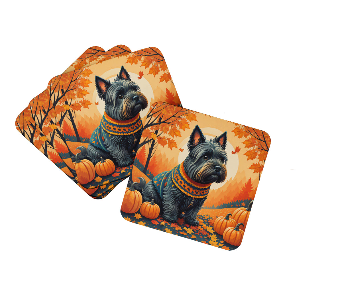 Buy this Scottish Terrier Fall Foam Coaster Set of 4