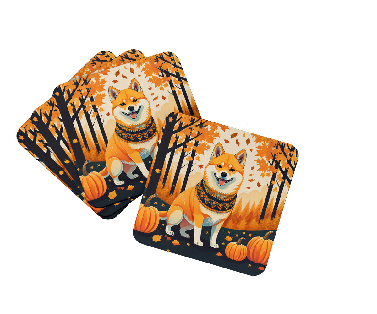 Buy this Shiba Inu Fall Foam Coaster Set of 4