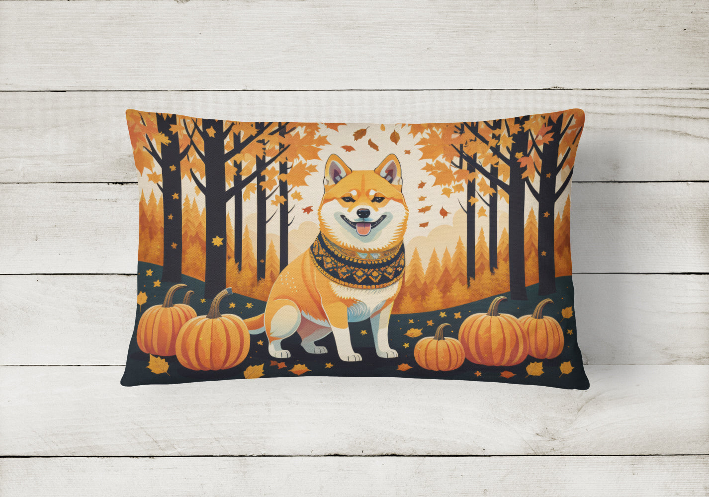 Buy this Shiba Inu Fall Fabric Decorative Pillow