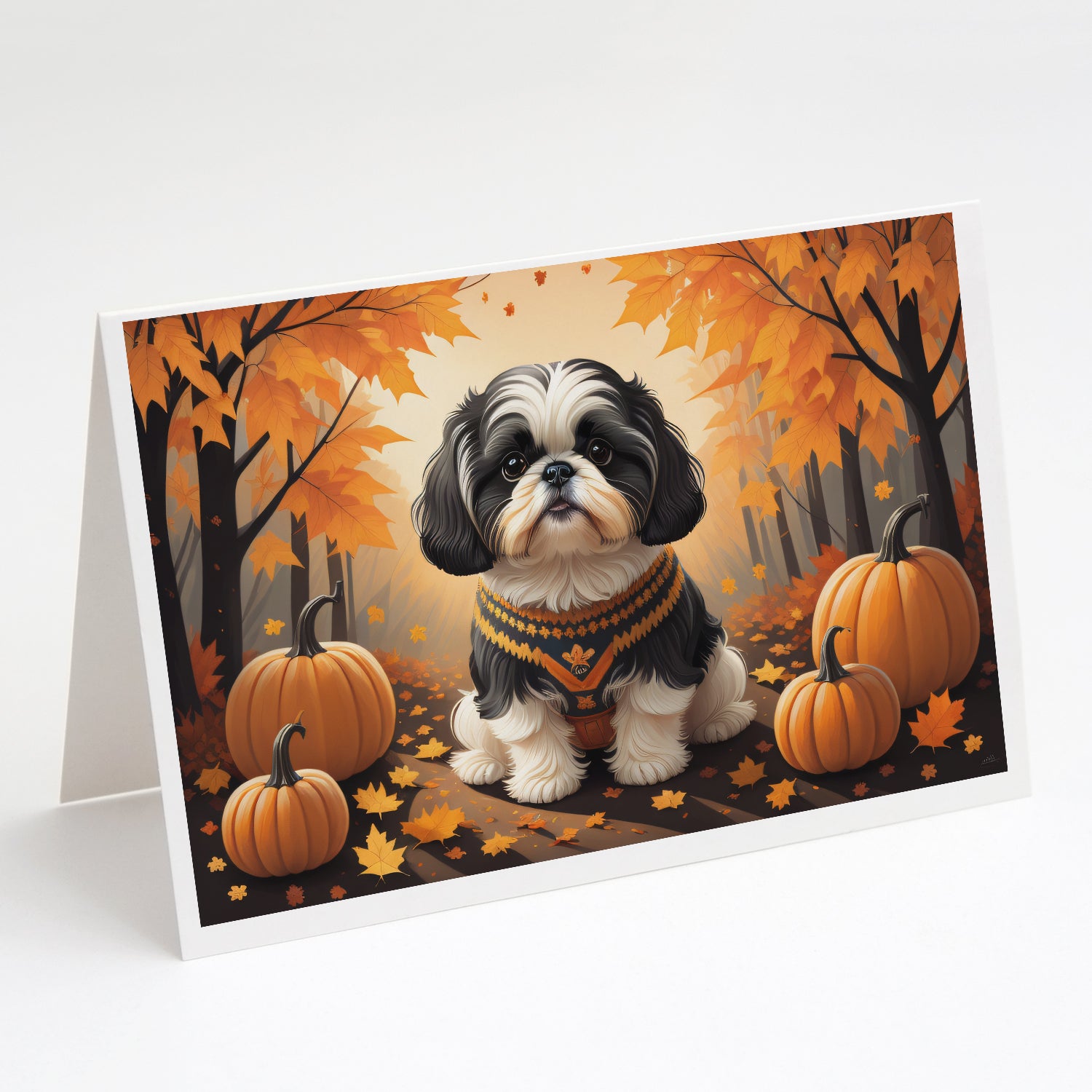 Buy this Shih Tzu Fall Greeting Cards and Envelopes Pack of 8
