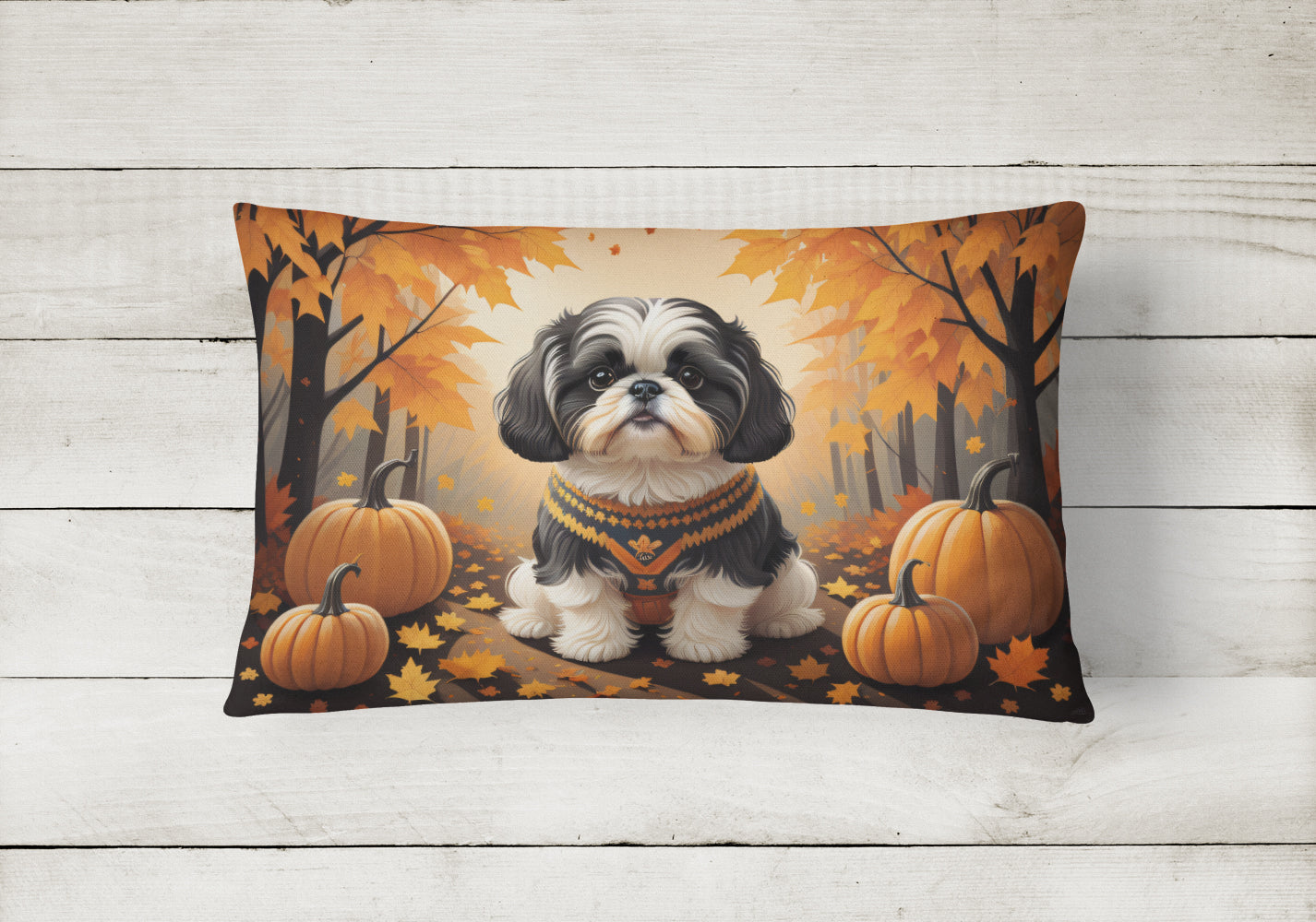Buy this Shih Tzu Fall Fabric Decorative Pillow