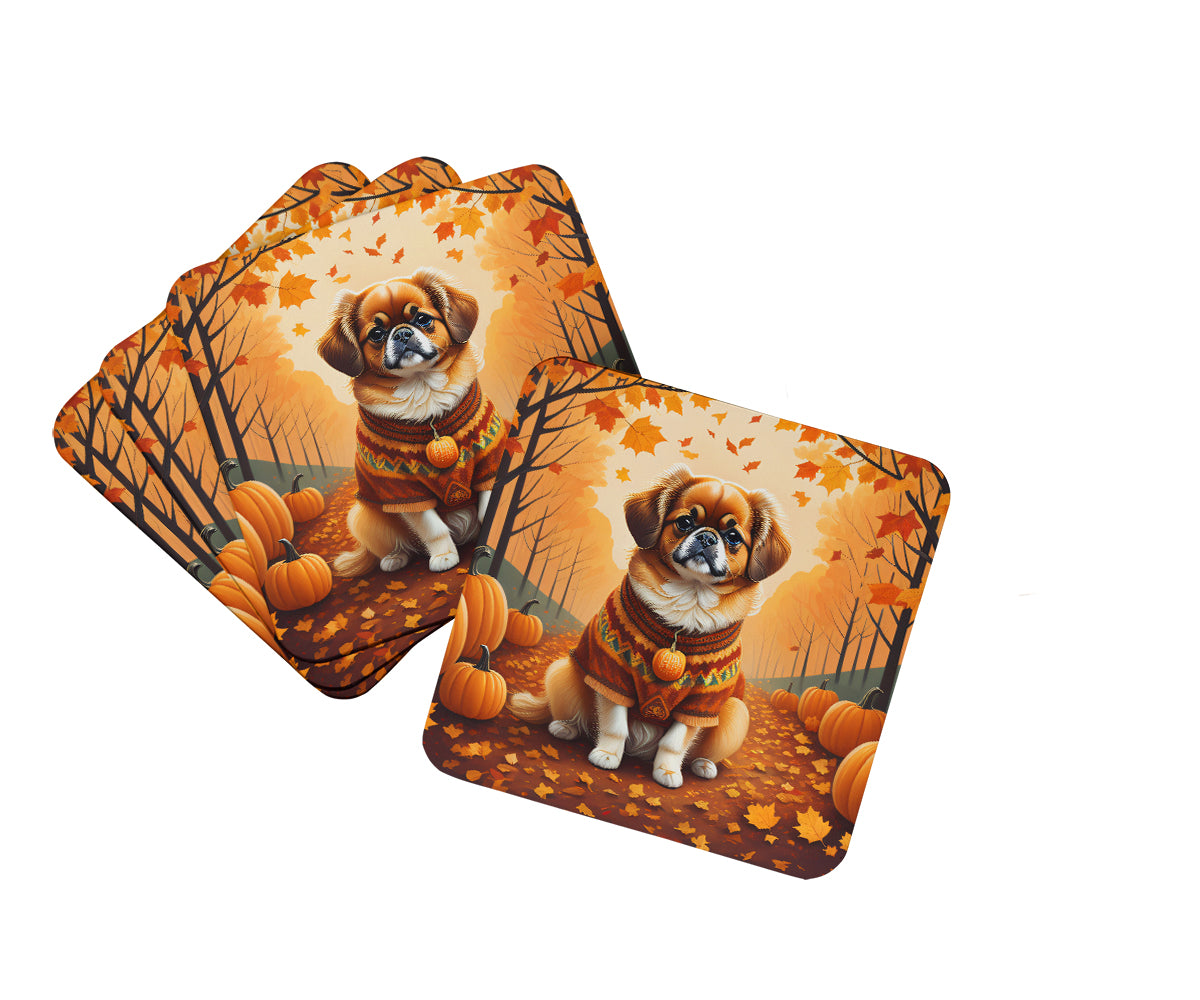 Buy this Tibetan Spaniel Fall Foam Coaster Set of 4