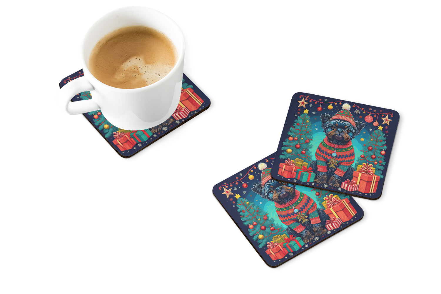 Buy this Affenpinscher Christmas Foam Coasters