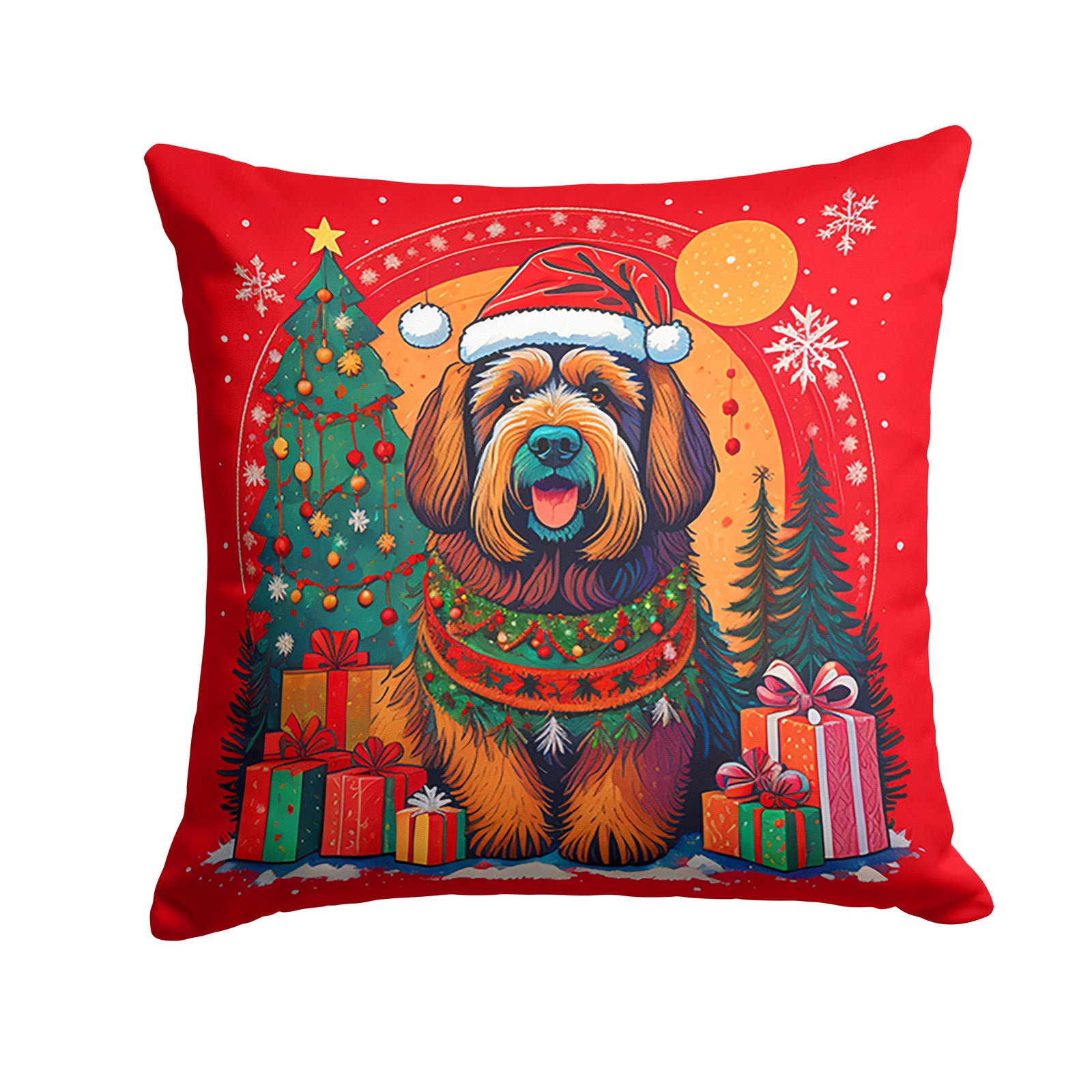 Buy this Briard Christmas Fabric Decorative Pillow