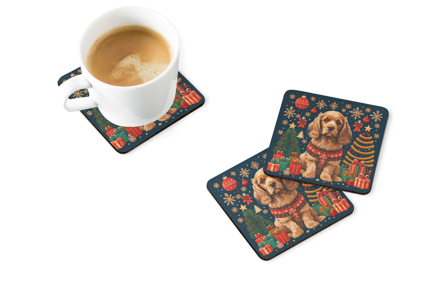 Buy this Cocker Spaniel Christmas Foam Coasters