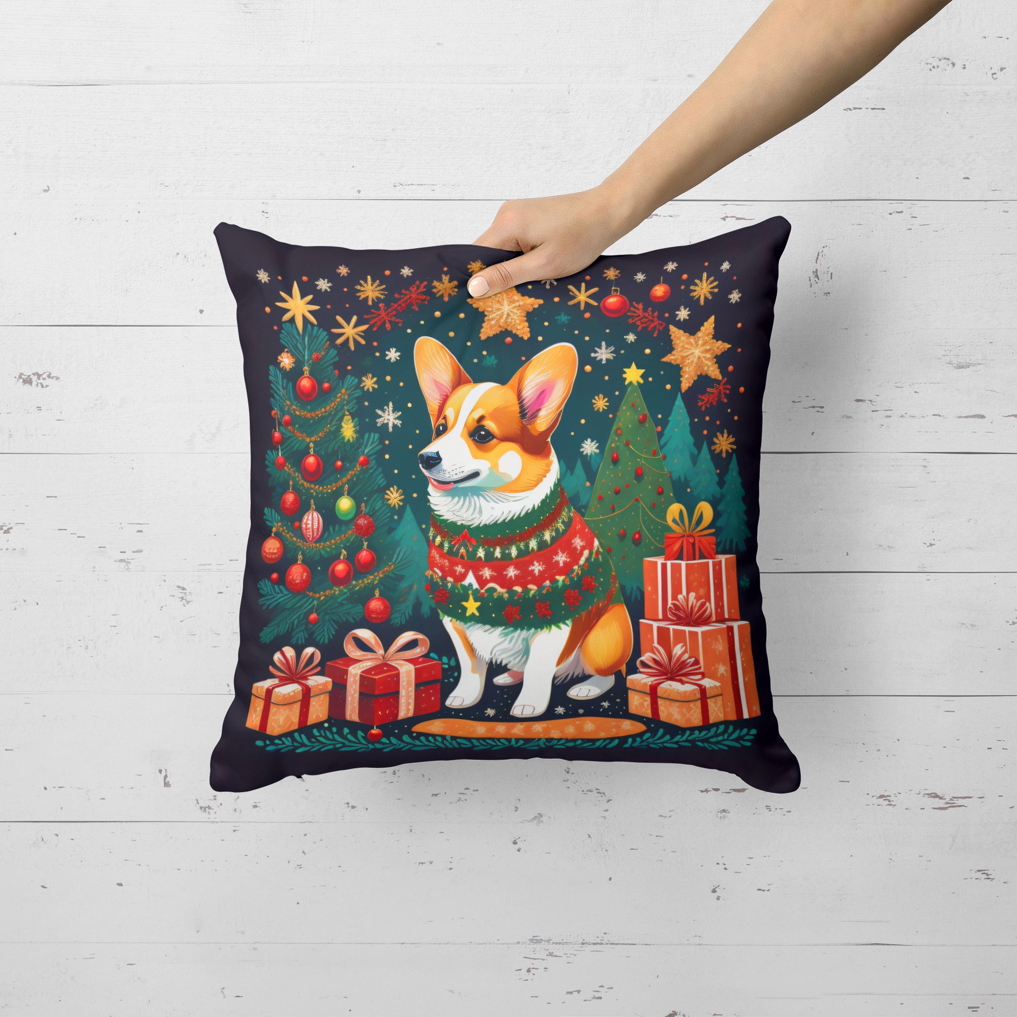 Buy this Corgi Christmas Fabric Decorative Pillow