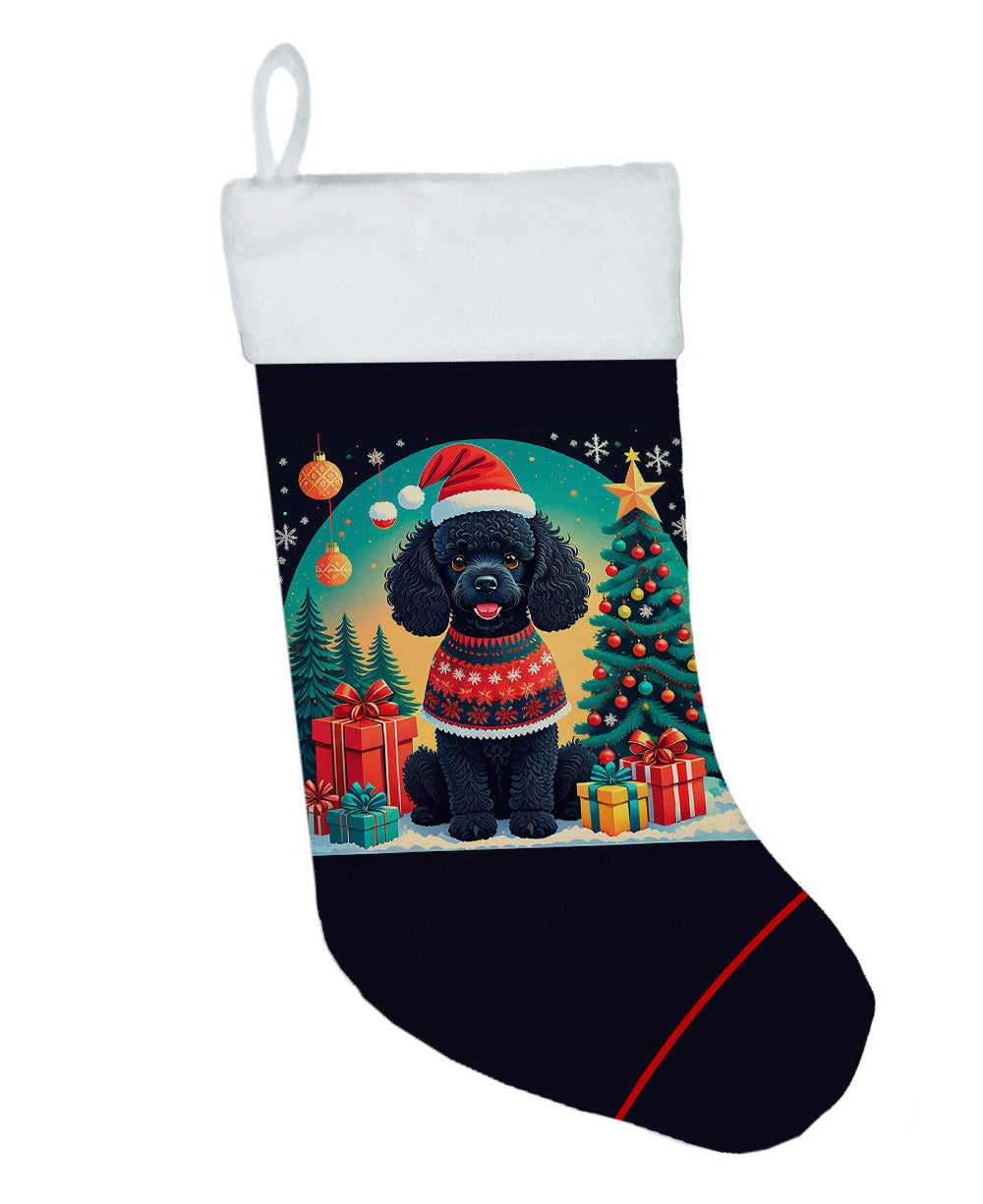 Black Toy Poodle Christmas Christmas Stocking