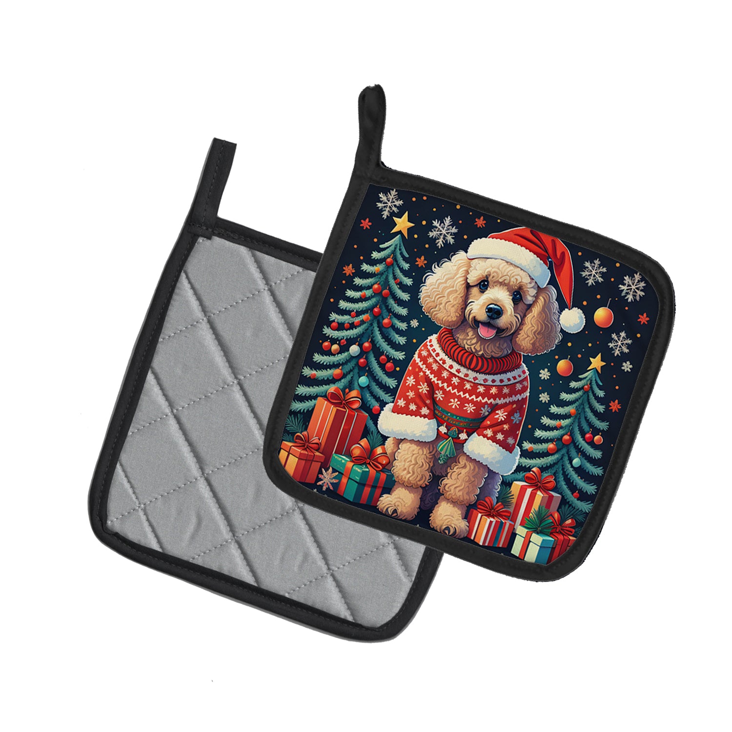 Buy this Apricot Toy Poodle Christmas Pair of Pot Holders