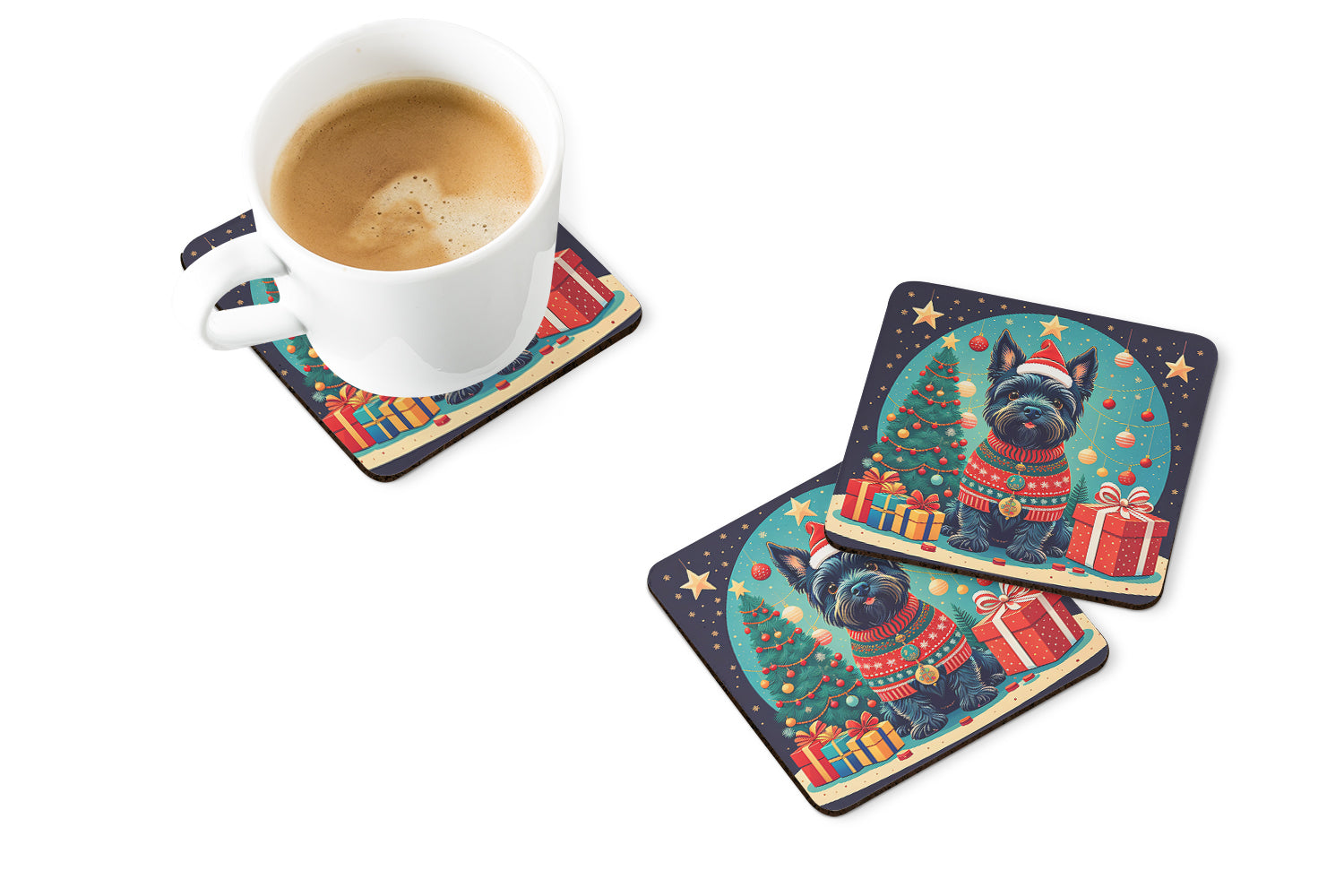 Buy this Scottish Terrier Christmas Foam Coasters