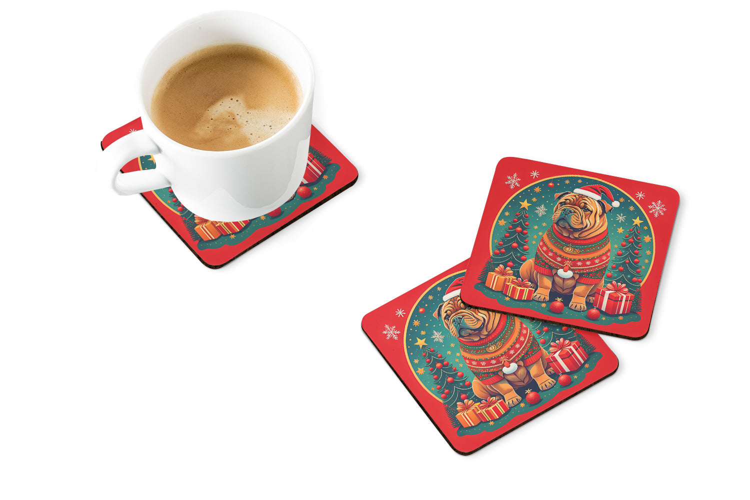 Buy this Shar Pei Christmas Foam Coasters