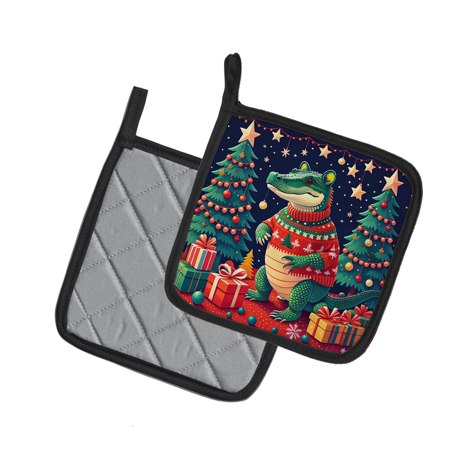 Buy this Alligator Christmas Pair of Pot Holders