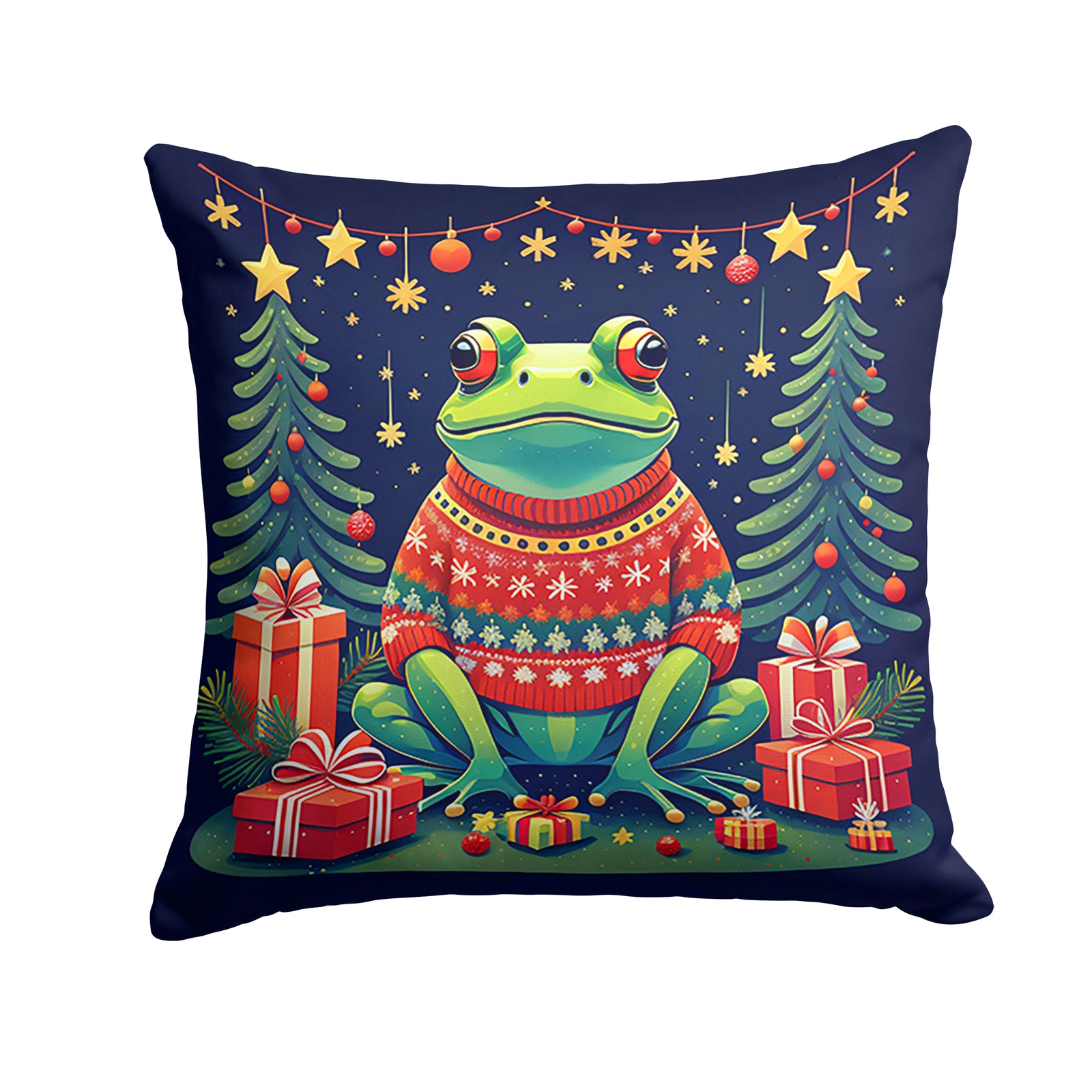 Buy this Frog Christmas Fabric Decorative Pillow