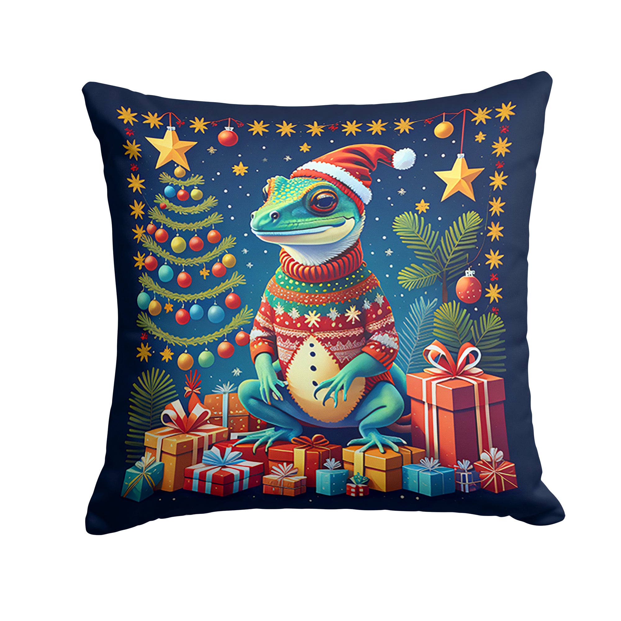 Buy this Gecko Christmas Fabric Decorative Pillow