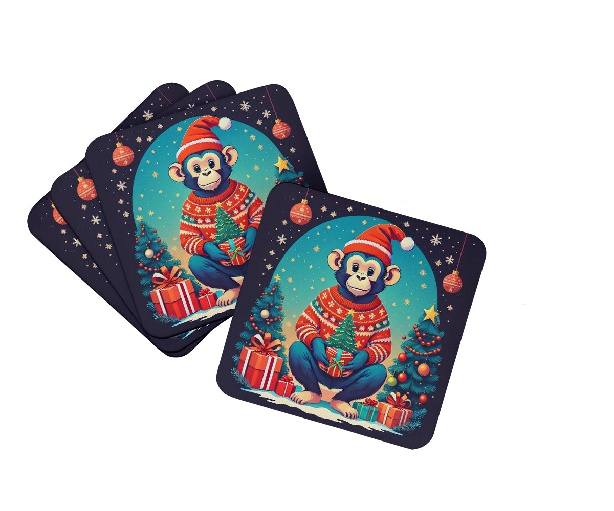 Buy this Monkey Christmas Foam Coaster Set of 4