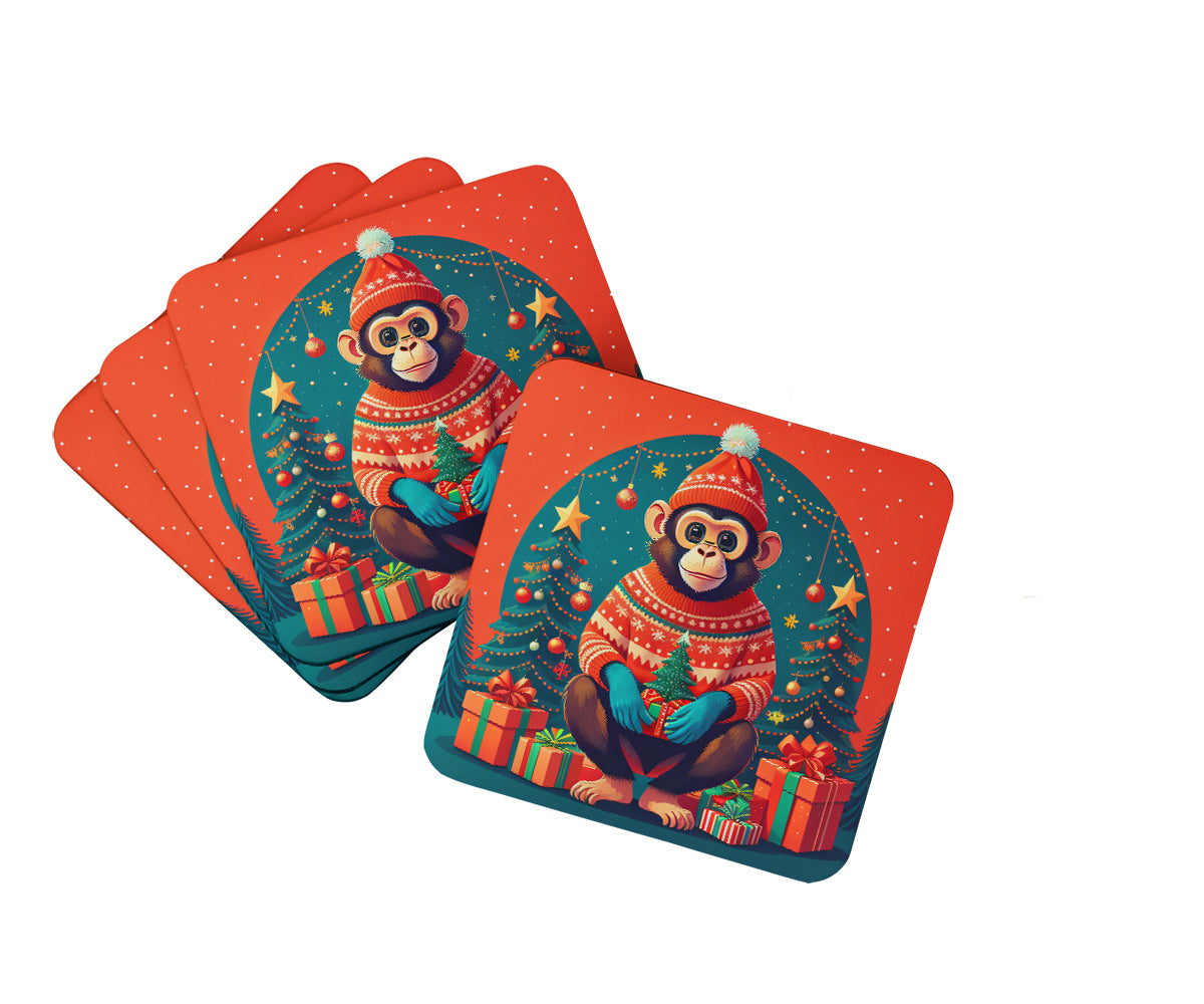 Buy this Monkey Christmas Foam Coaster Set of 4