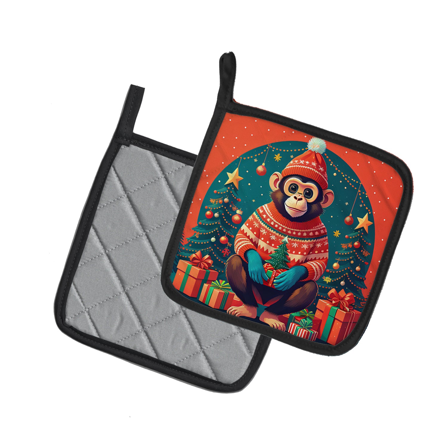 Buy this Monkey Christmas Pair of Pot Holders