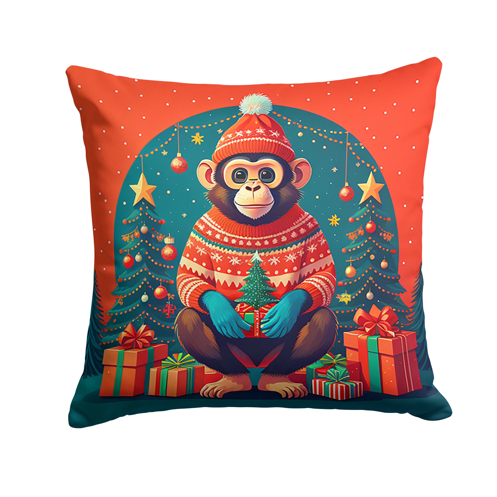 Buy this Monkey Christmas Fabric Decorative Pillow