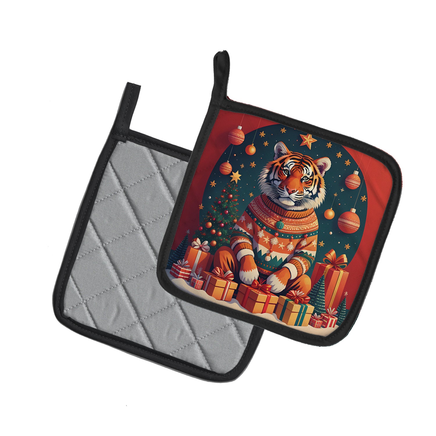 Buy this Tiger Christmas Pair of Pot Holders