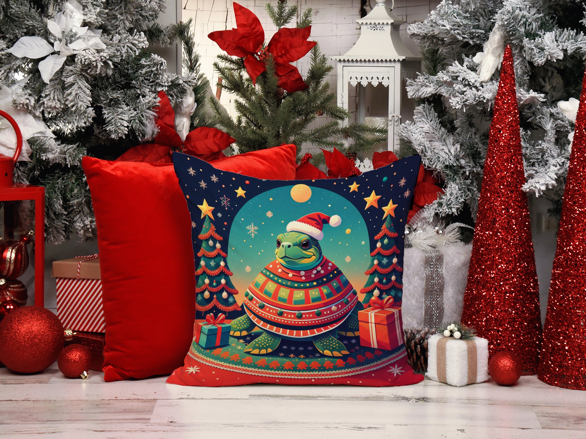 Buy this Turtle Christmas Fabric Decorative Pillow