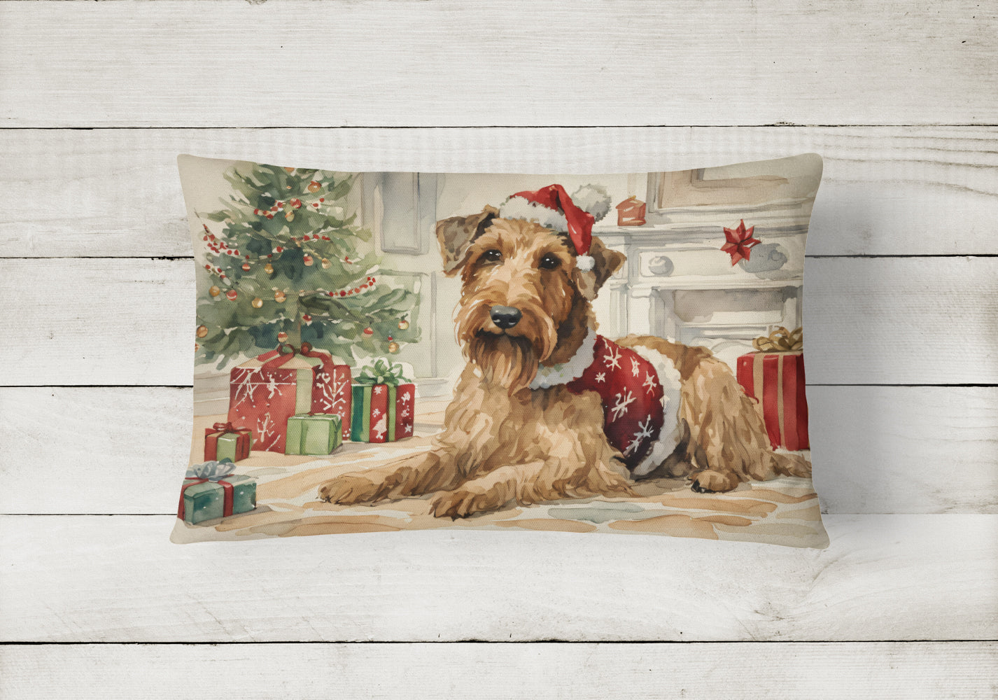 Buy this Airedale Terrier Christmas Fabric Decorative Pillow