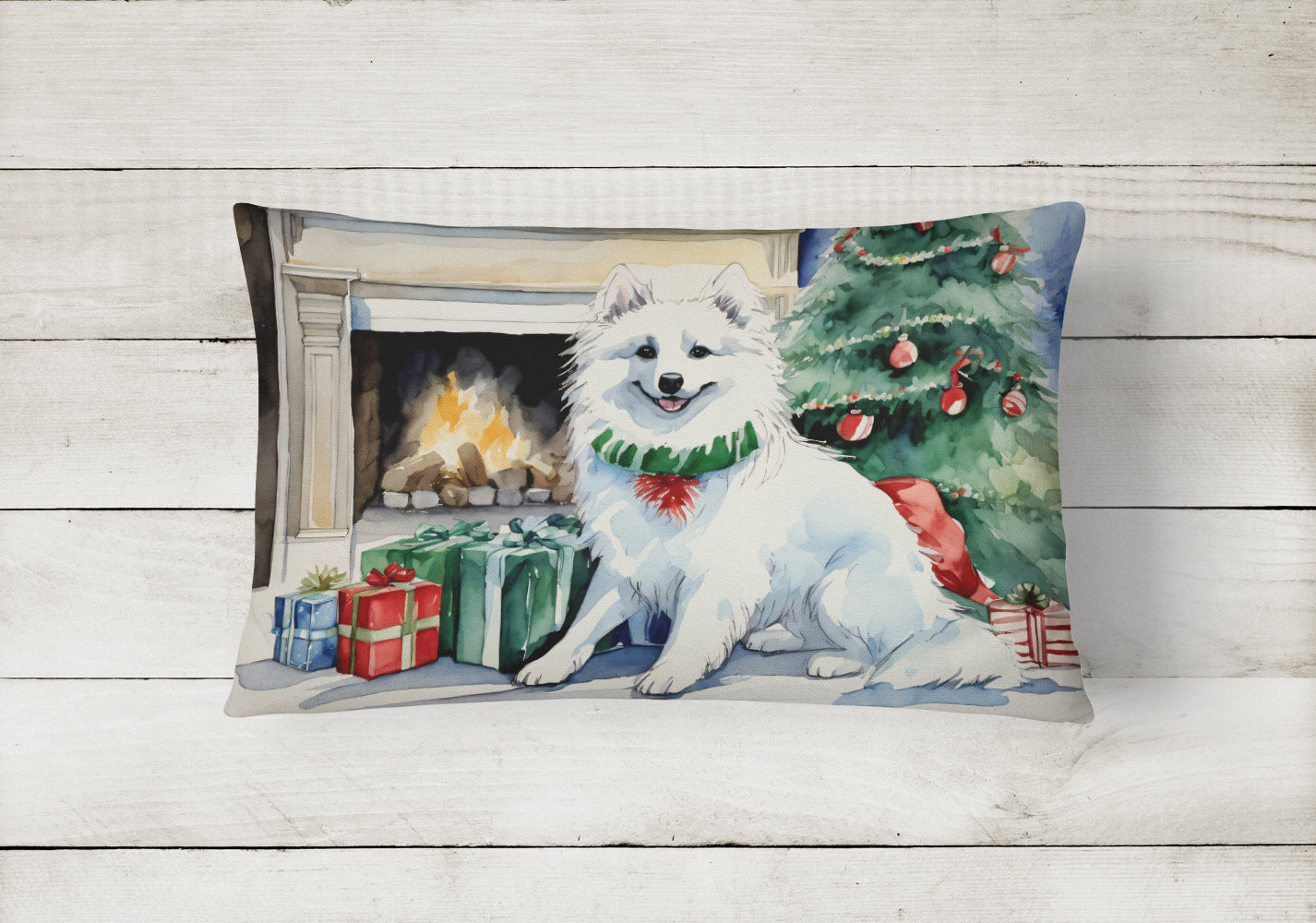 Buy this American Eskimo Christmas Fabric Decorative Pillow