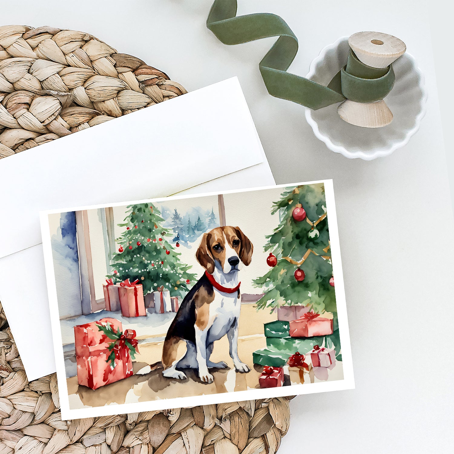 Buy this Beagle Christmas Greeting Cards and Envelopes Pack of 8