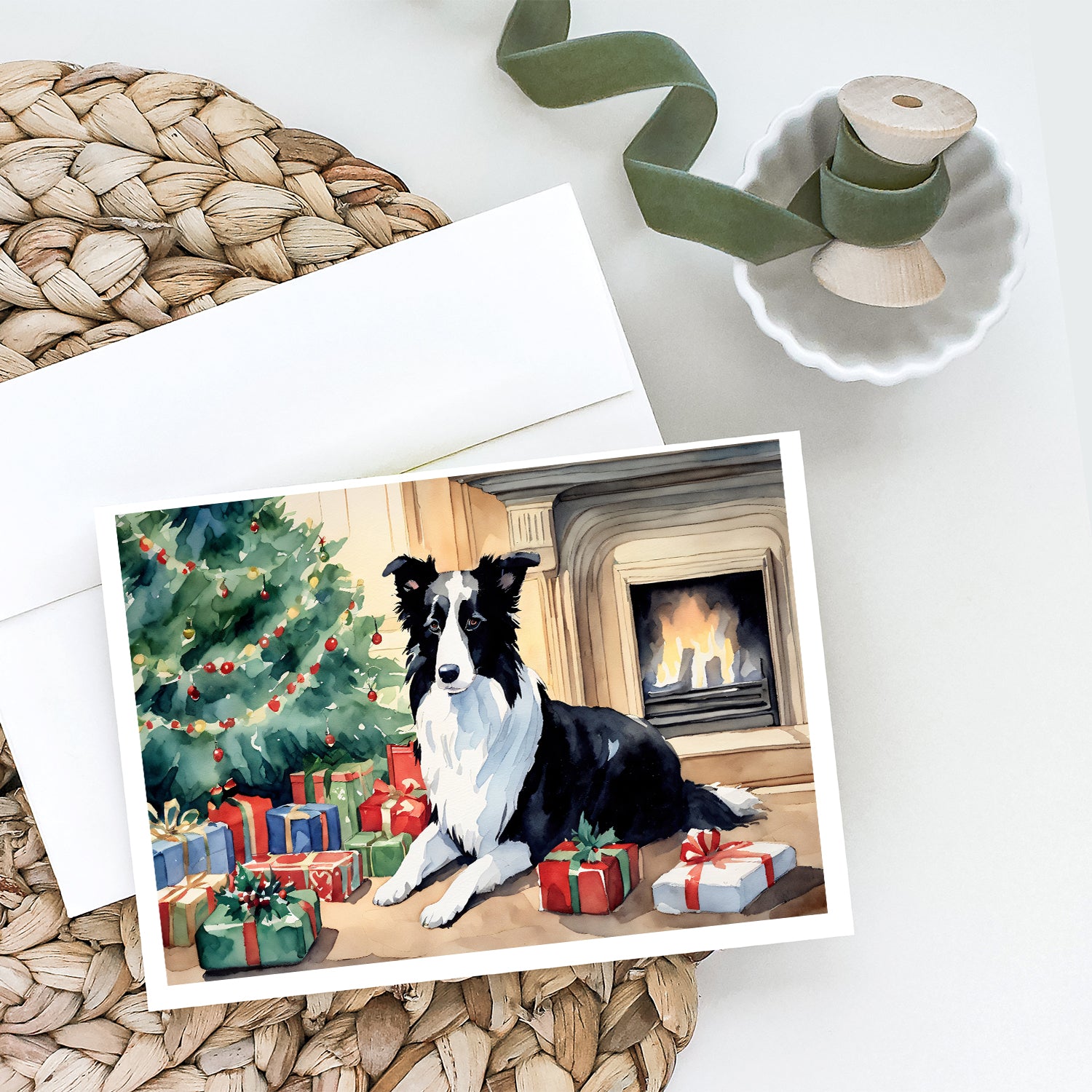 Buy this Border Collie Christmas Greeting Cards and Envelopes Pack of 8