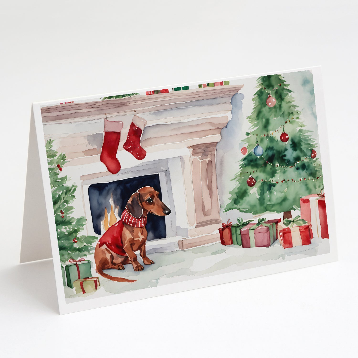 Buy this Dachshund Christmas Greeting Cards and Envelopes Pack of 8