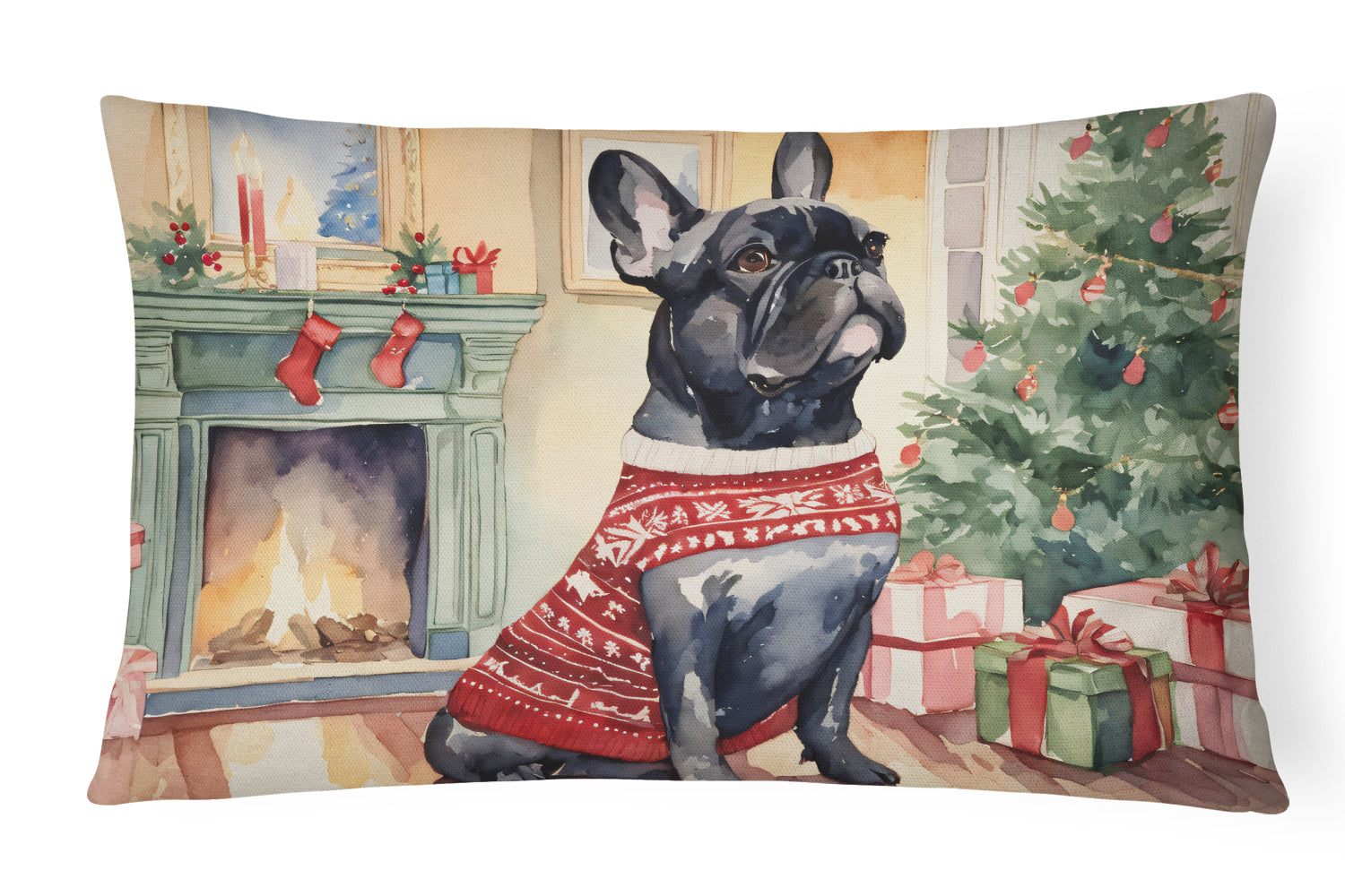 Buy this French Bulldog Christmas Fabric Decorative Pillow