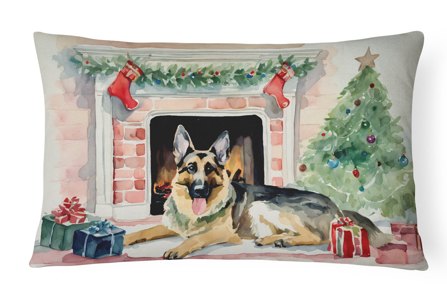Buy this German Shepherd Christmas Fabric Decorative Pillow